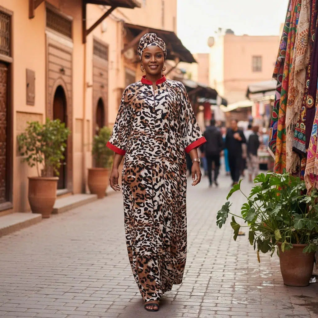 Tunique femme imprimé léopard ample XL XXL chic, élégante et moderne