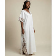 Tunique femme été ample en coton lin, robe longue bohème chic XL