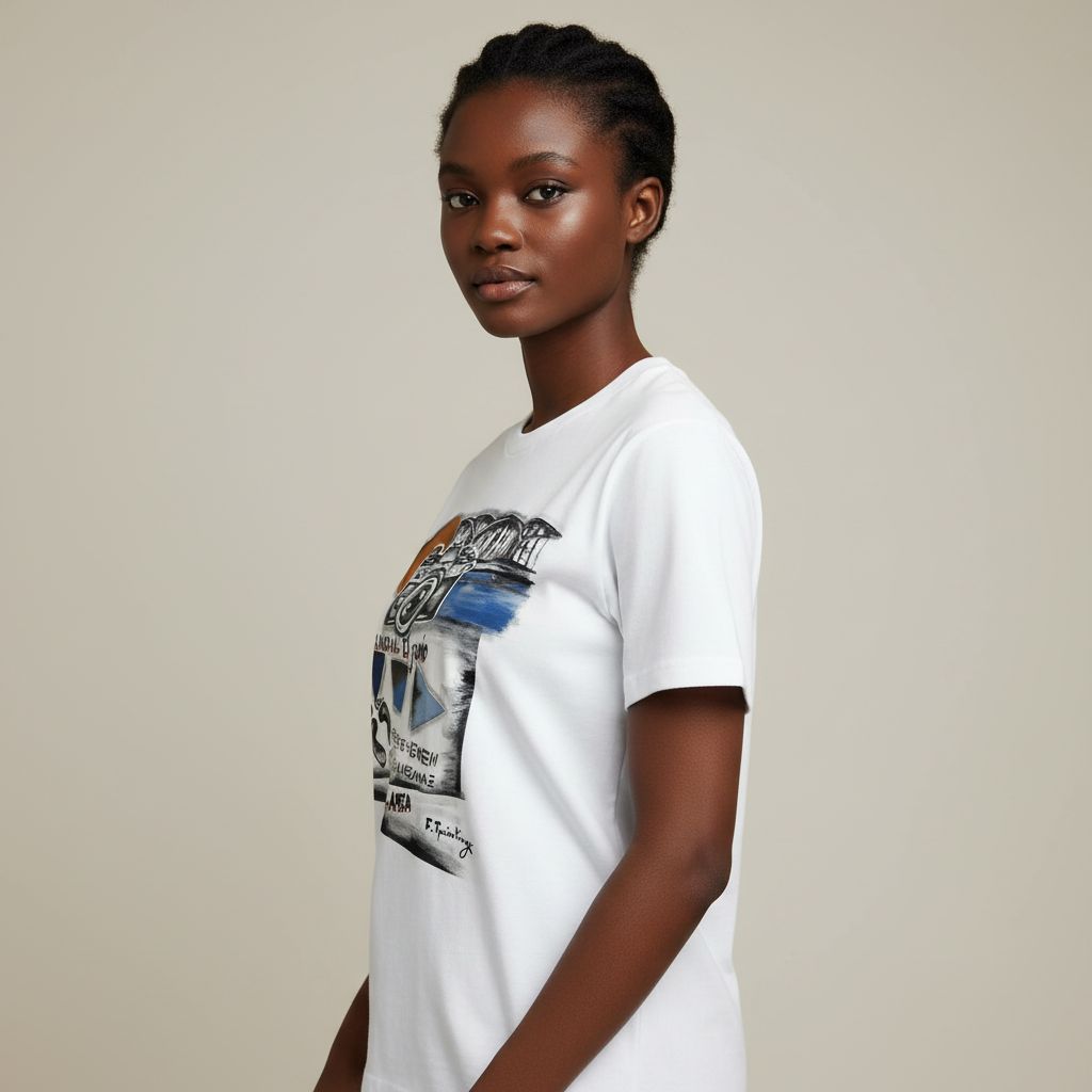 T-shirt peint à la main NDAR original – Design unique, cadeau personnalisé
