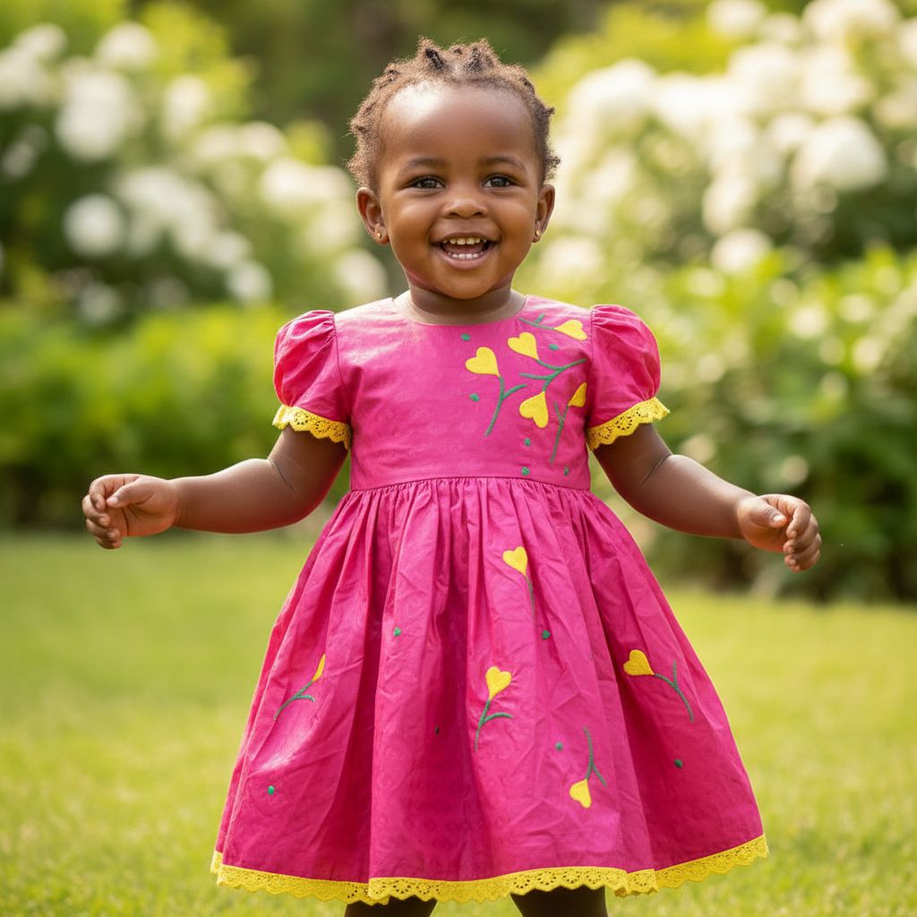 Robe fille cérémonie rose fuchsia brodée