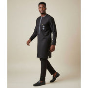 Tunique homme élégante marron en coton – vêtement traditionnel et moderne