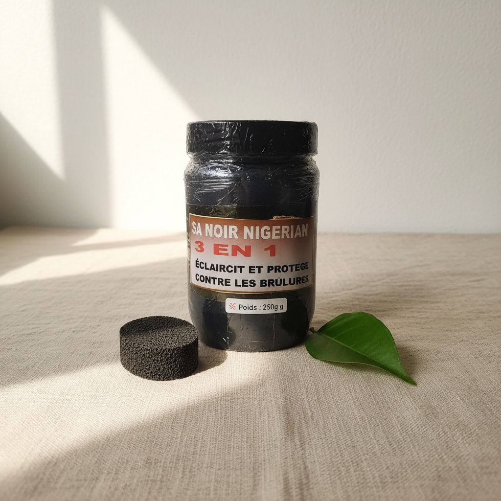 Savon noir nigérian 3 en 1 éclaircissant et anti vergetures 250g