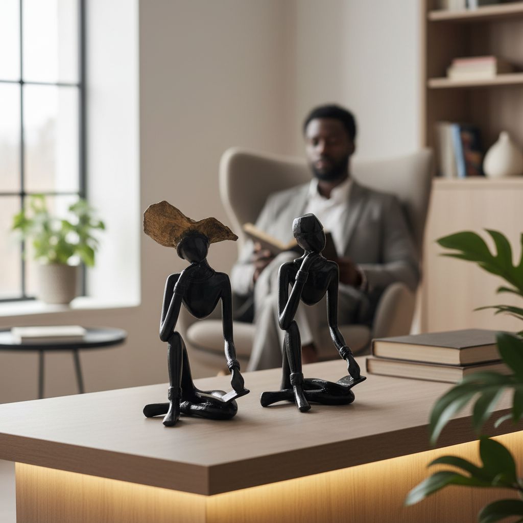 Paire de statue décorative en bronze noir