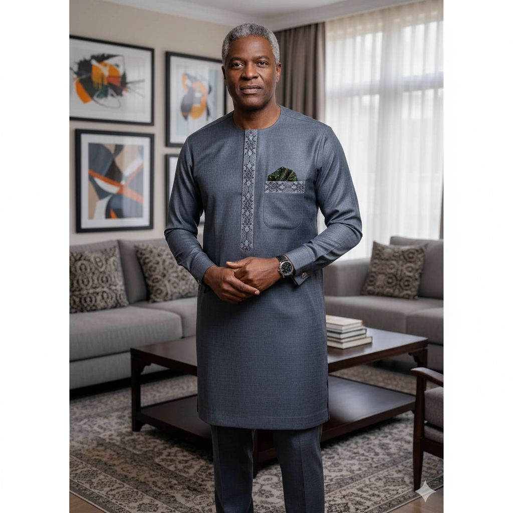 Tunique homme élégante coton polyester