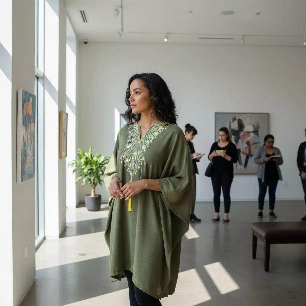 Tunique Brodée Bohème Chic en Coton - Éclat Artisanal