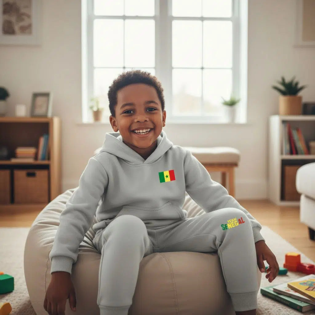 Jogging enfant Sénégal – Ensemble survêtement garçon coupe ample pas cher