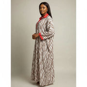 Tunique femme motif zébré chic, manches longues, coton fluide XL