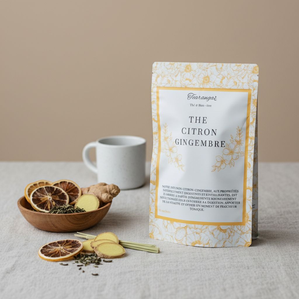 Thé citron gingembre Tearanga – infusion bien-être, digestion et détox naturelle