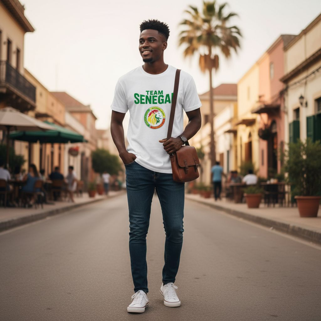 Tshirt Sénégal – T-shirt supporter officiel, coupe classique, tailles S à 2XL