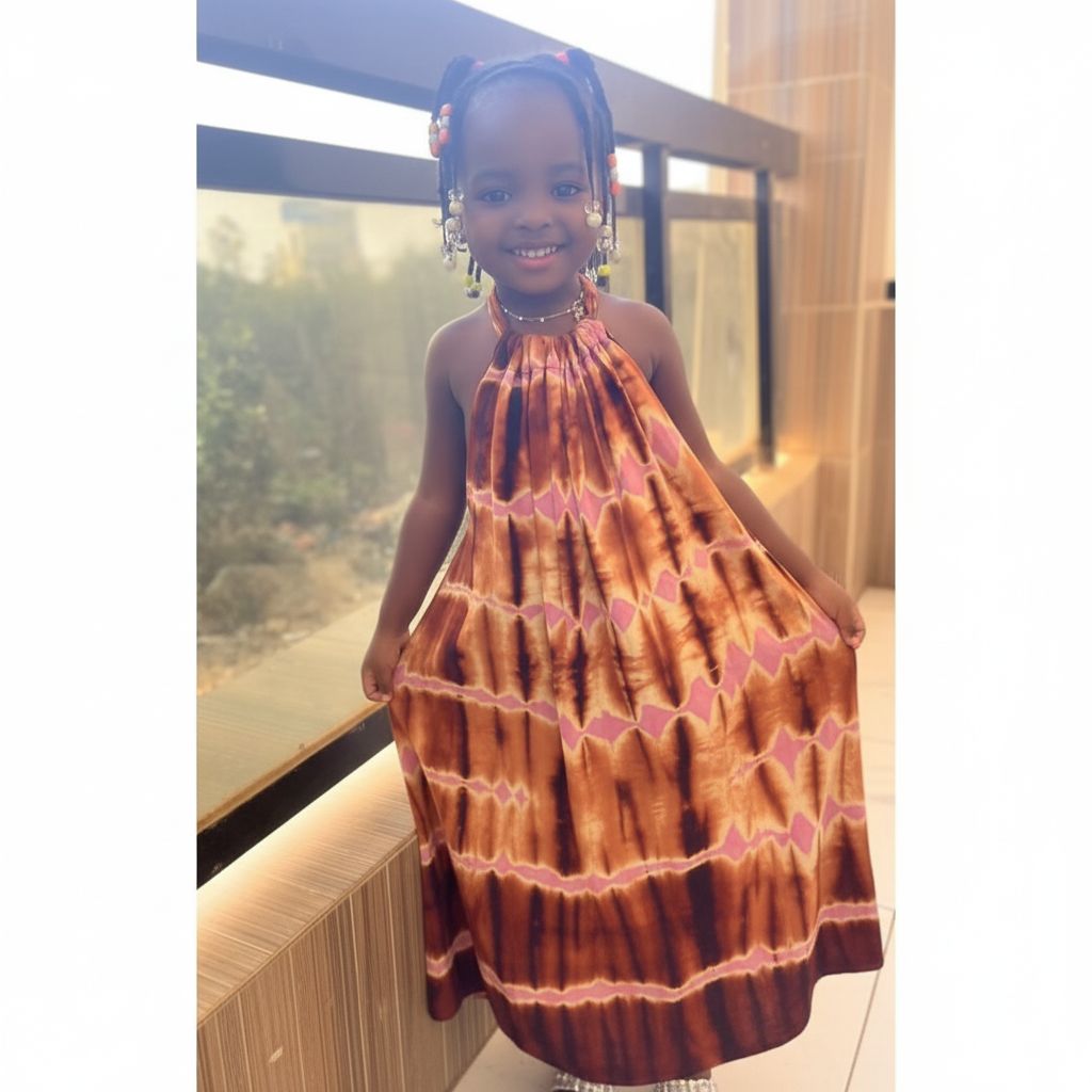 Robe bébé fille été bordeaux et rose en coton léger