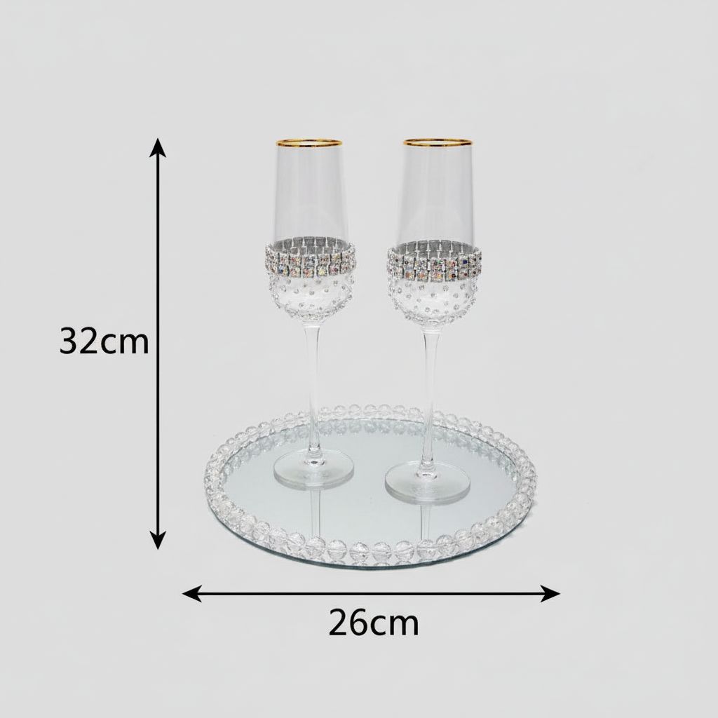 Plateau et verres à champagne mariage