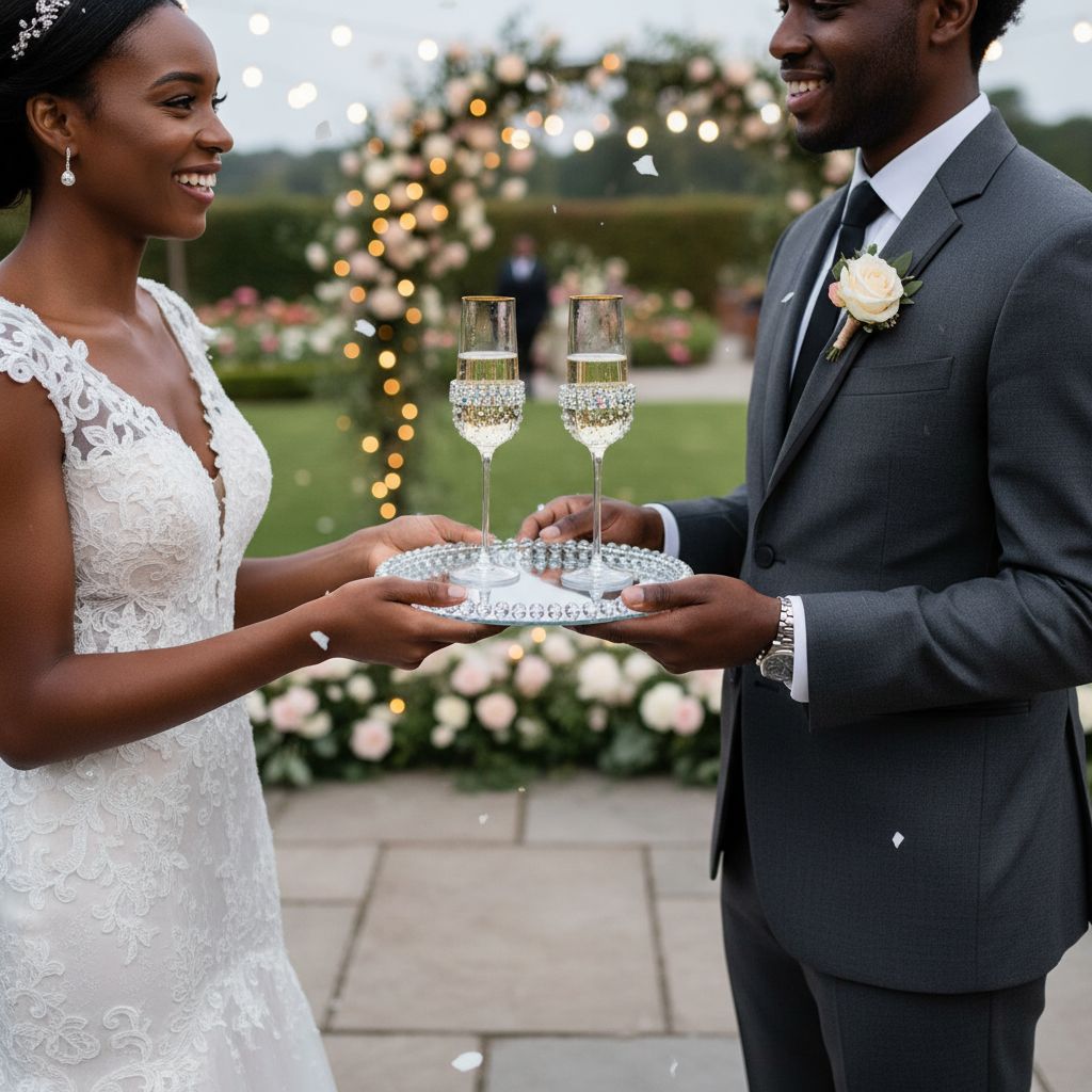 Plateau et verres à champagne mariage