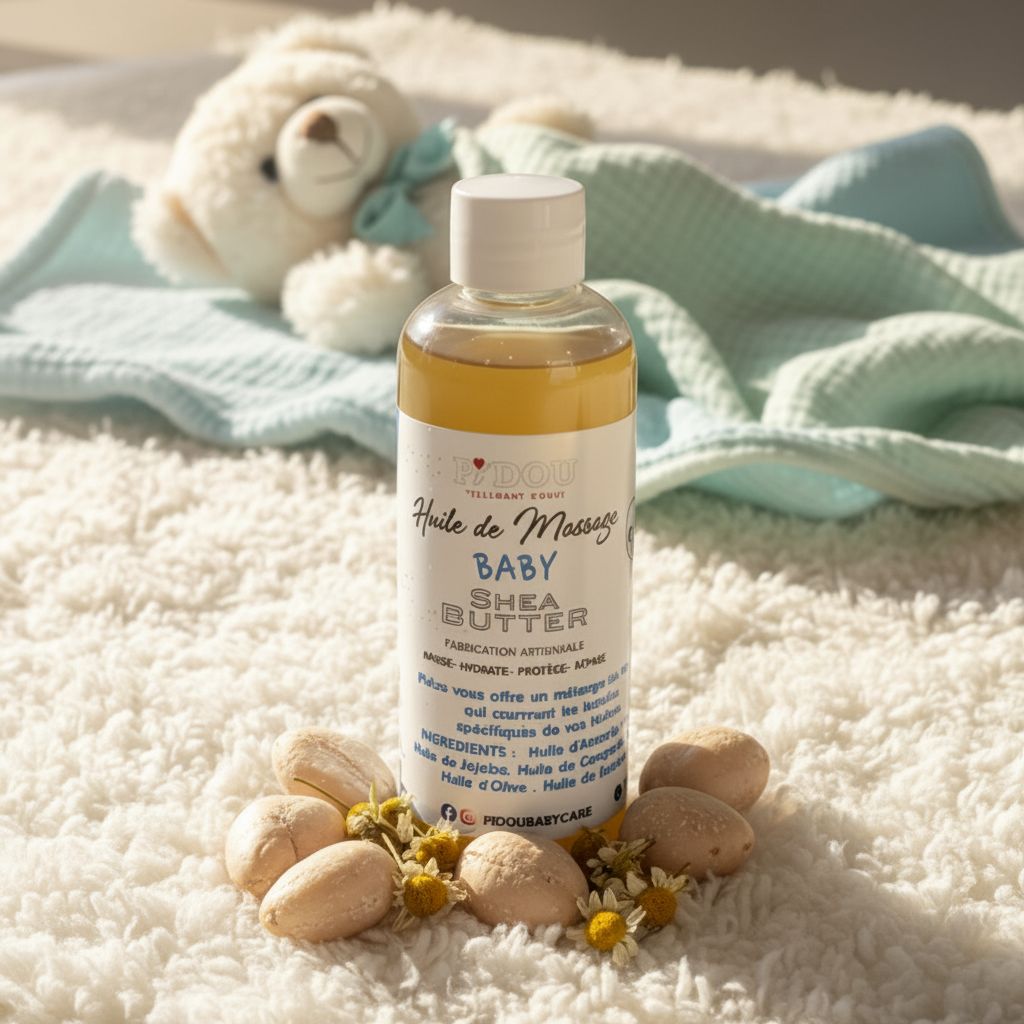 Huile de massage bébé naturelle au karité et amande douce 100 ML