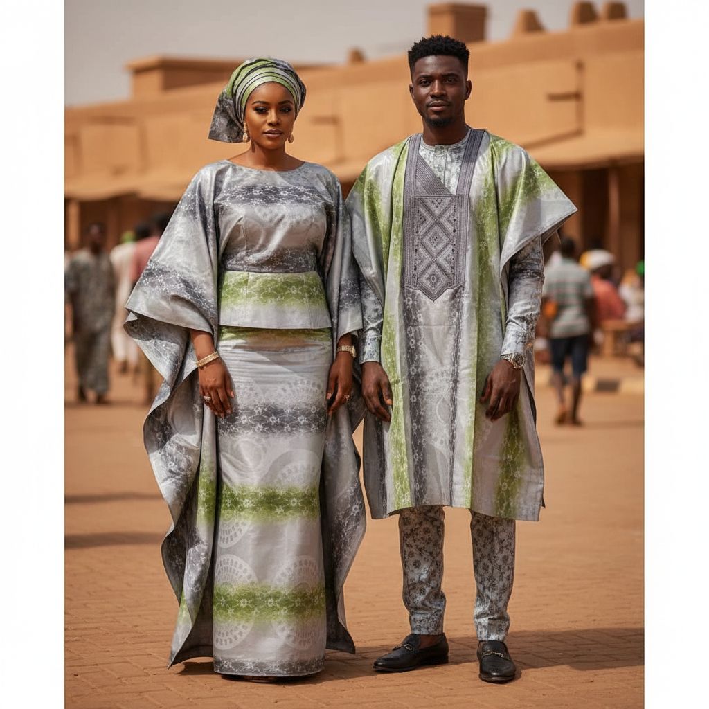 Bazin malien 4 mètres gris vert – Tissu élégant pour robe africaine femme