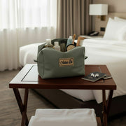 Trousse de Toilette Homme Verte en Toile de Jute – Élégance Artisanale et Éco-responsable