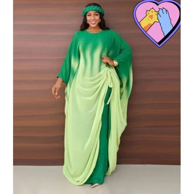 Ensemble pantalon femme élégant fluide satiné, tenue chic cérémonie rouge ou vert