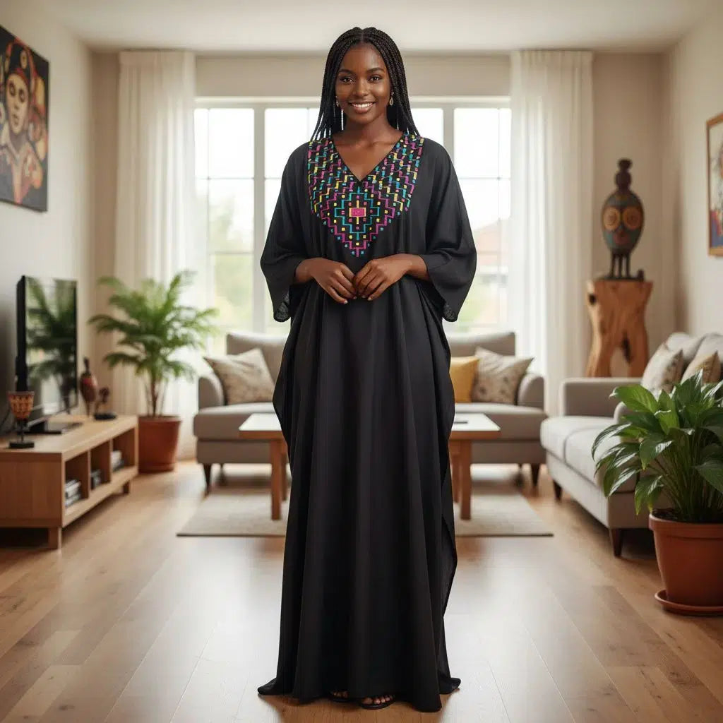 Tunique africaine femme élégante – Vêtement ethnique brodé, coupe moderne