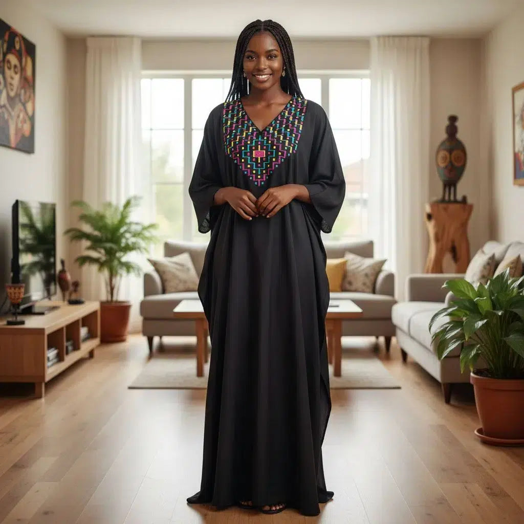 Tunique africaine femme élégante – Vêtement ethnique brodé, coupe moderne