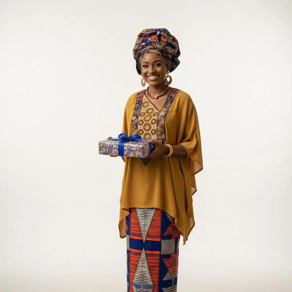 Tunique Africaine Femme en Pagne Wax et Broderie Chic – Mode Ethnique