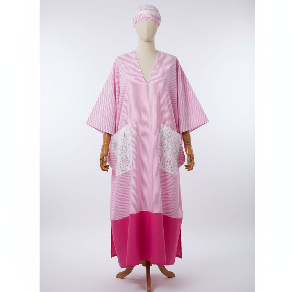 Tunique femme rose en coton col V