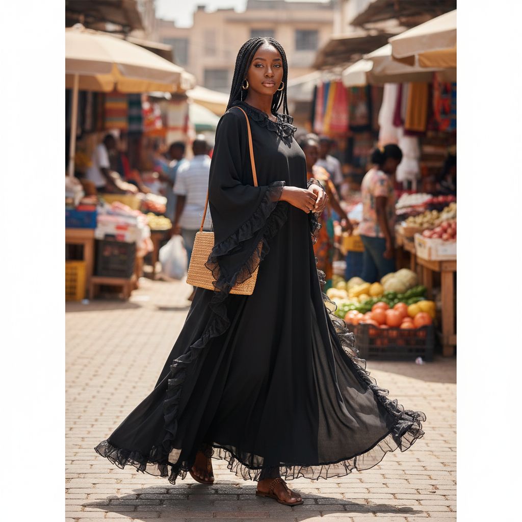 Tunique noire femme longue et ample