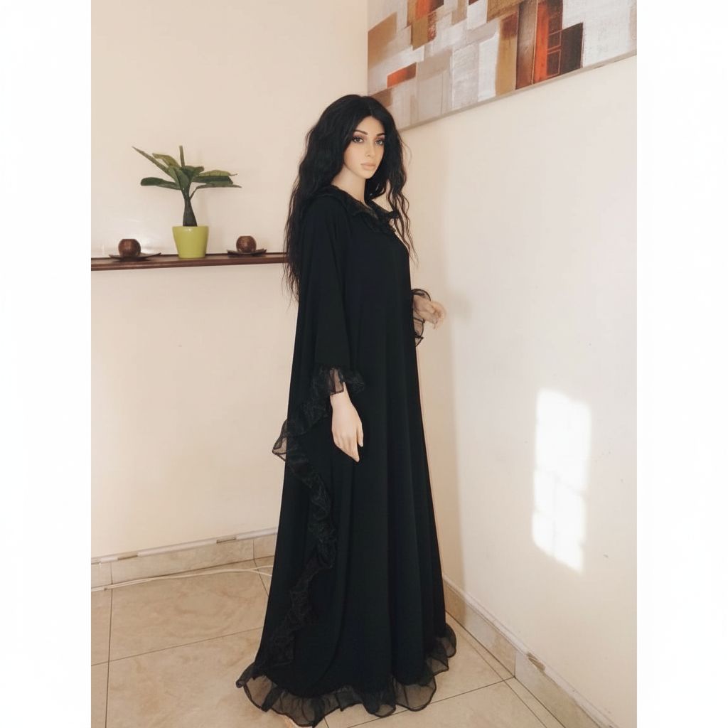 Tunique noire femme longue et ample