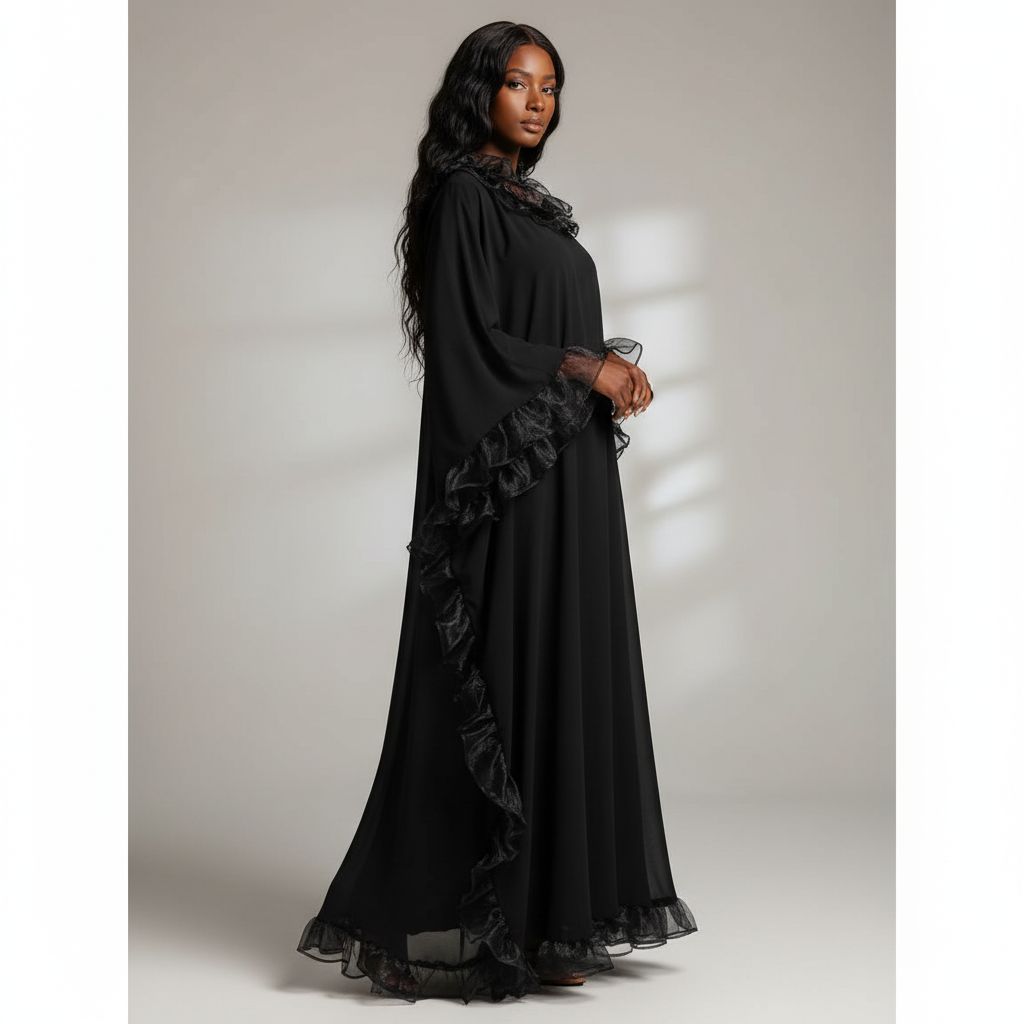 Tunique noire femme longue et ample