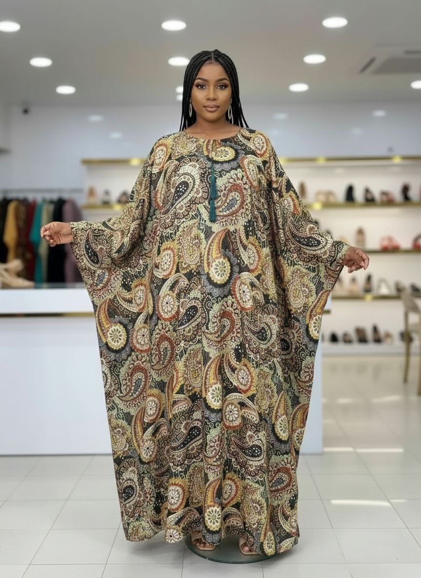 Tunique en soie avec des motifs cachemire