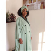 Tunique verte femme ample en coton