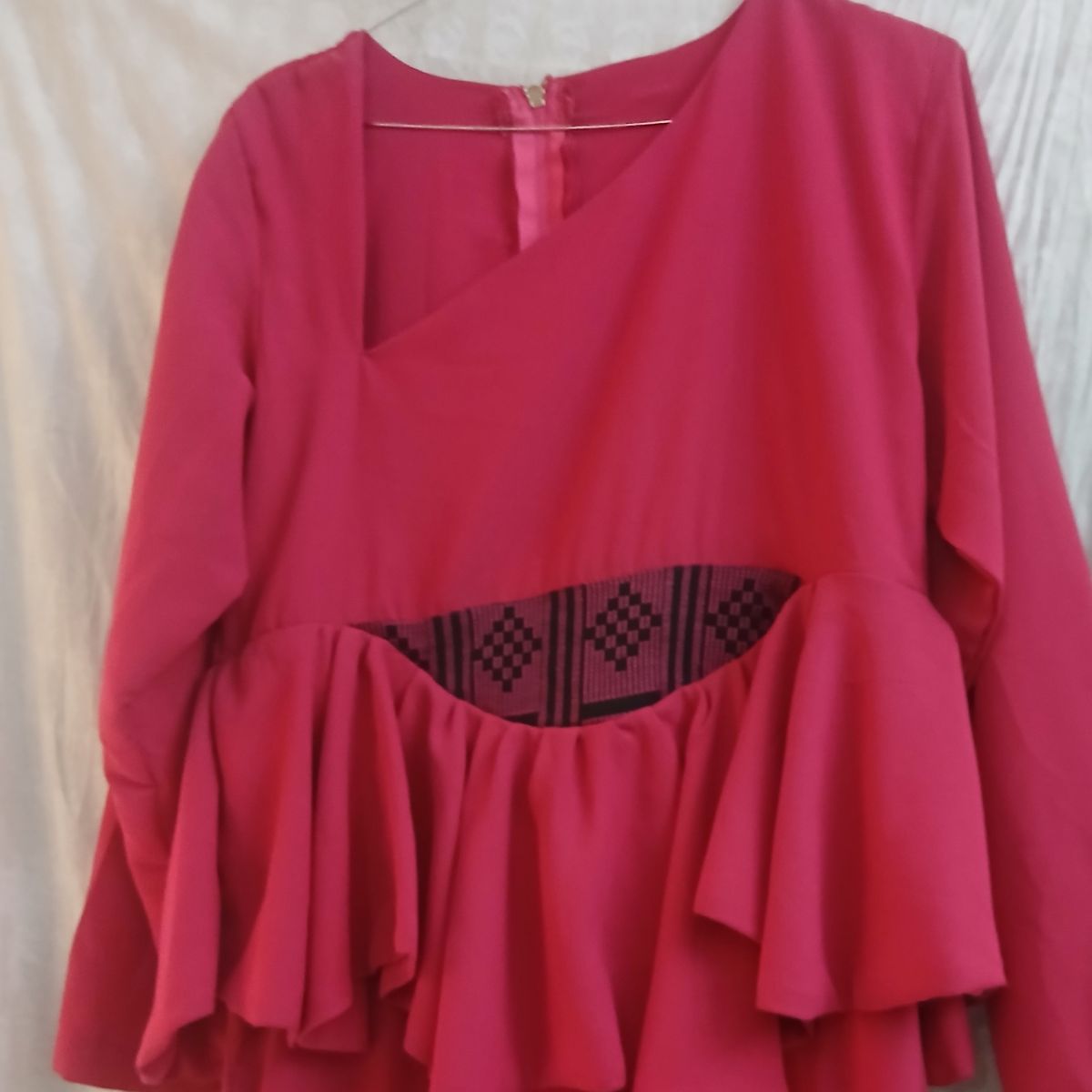 Robe femme en lycra avec pagne tisse a la taille
