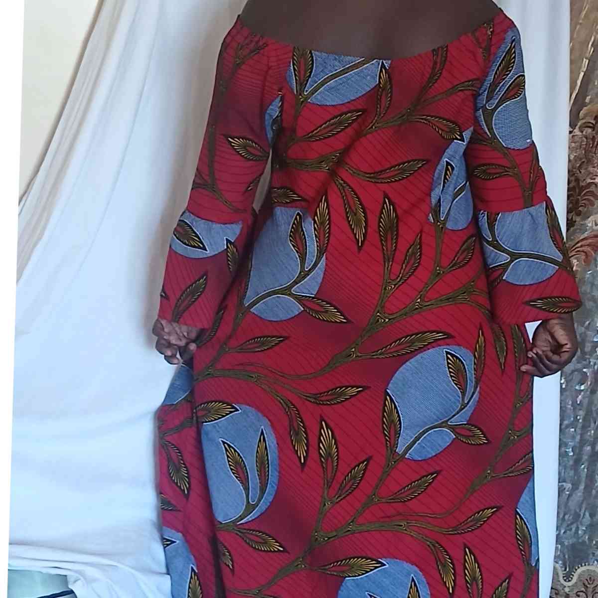Robe wax femme longue et élégante – Robe africaine chic multicolore