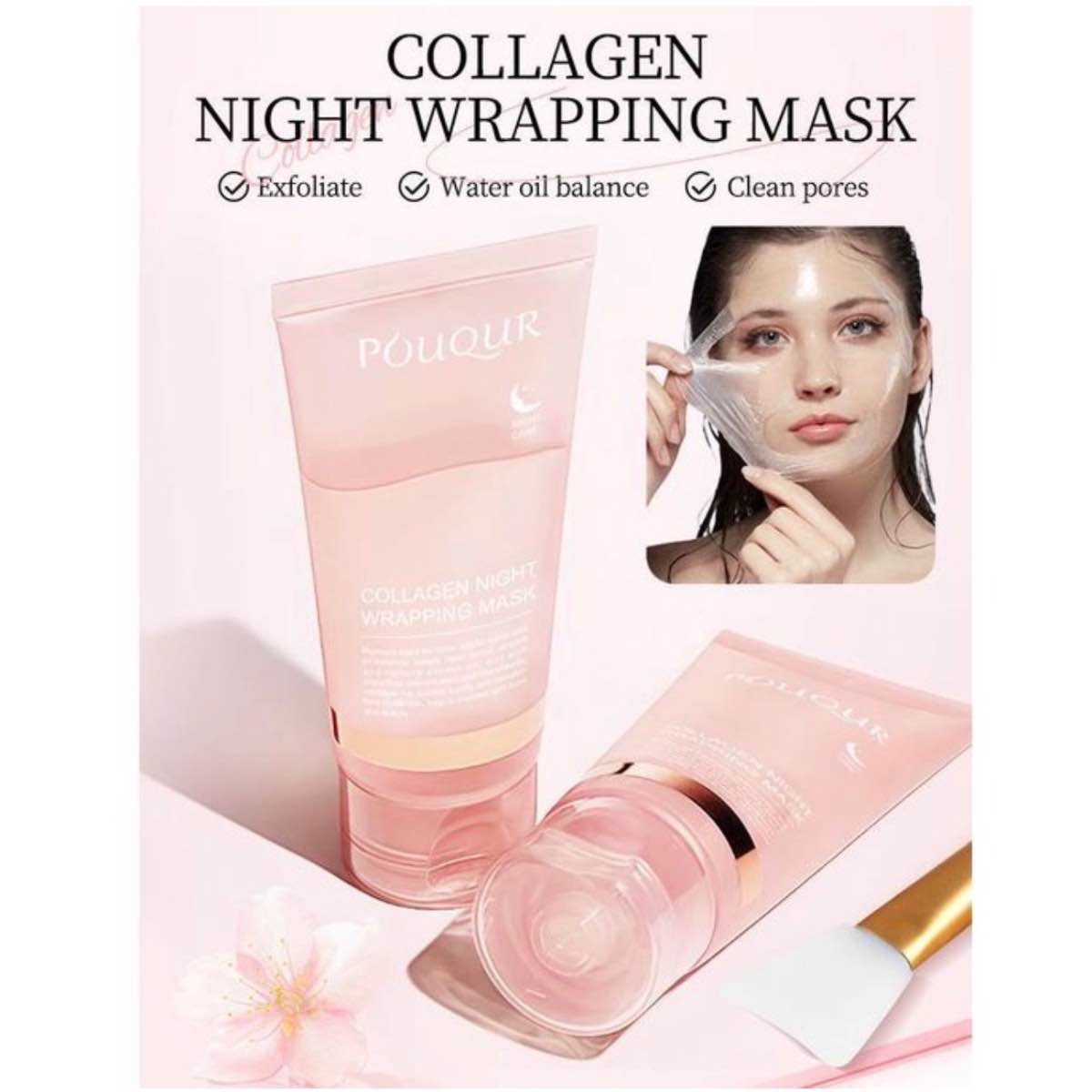 Masque collagène nuit hydratant et régénérant pour visage (1 KG)