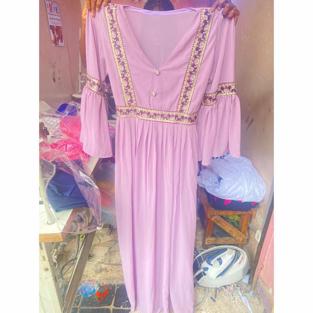 Robe longue rose pastel mauve chic femme