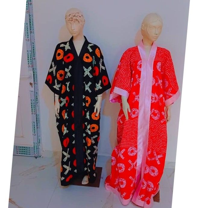 Caftan femme wax élégant XL – Kimono long moderne pour détente chic