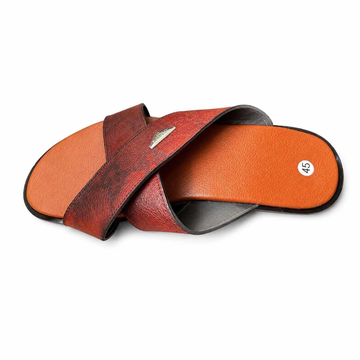 Chaussure en cuir homme marron, sandale élégante et confortable été