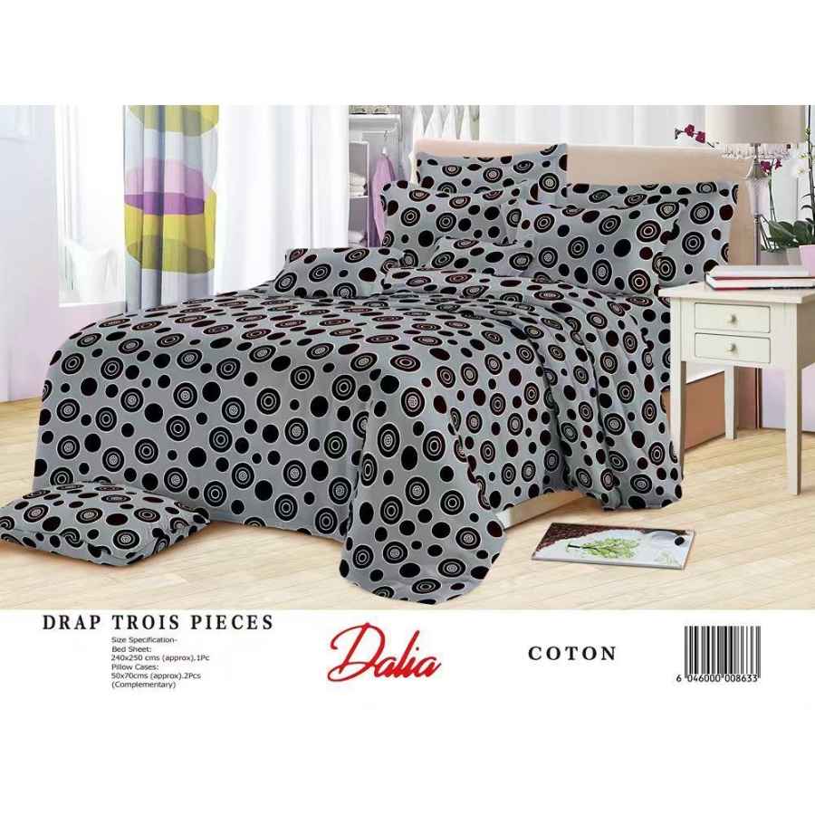 Drap 3 places coton 240x250 et 2 taies – Linge de lit moderne confortable