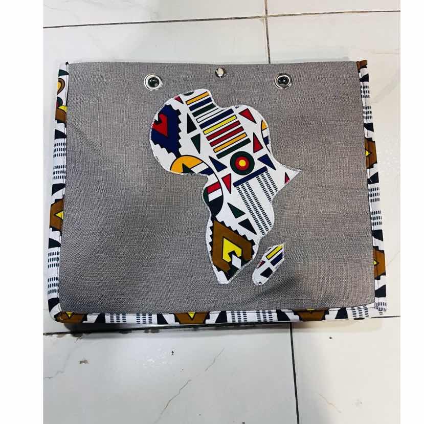Sac à main artisanal femme, cabas en toile motif africain wax, grande capacité