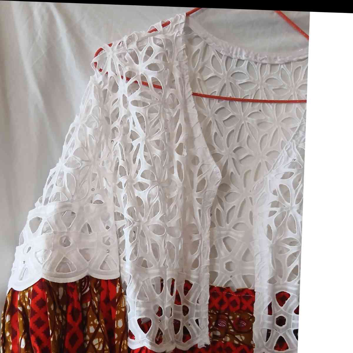 Robe femme en wax et brode