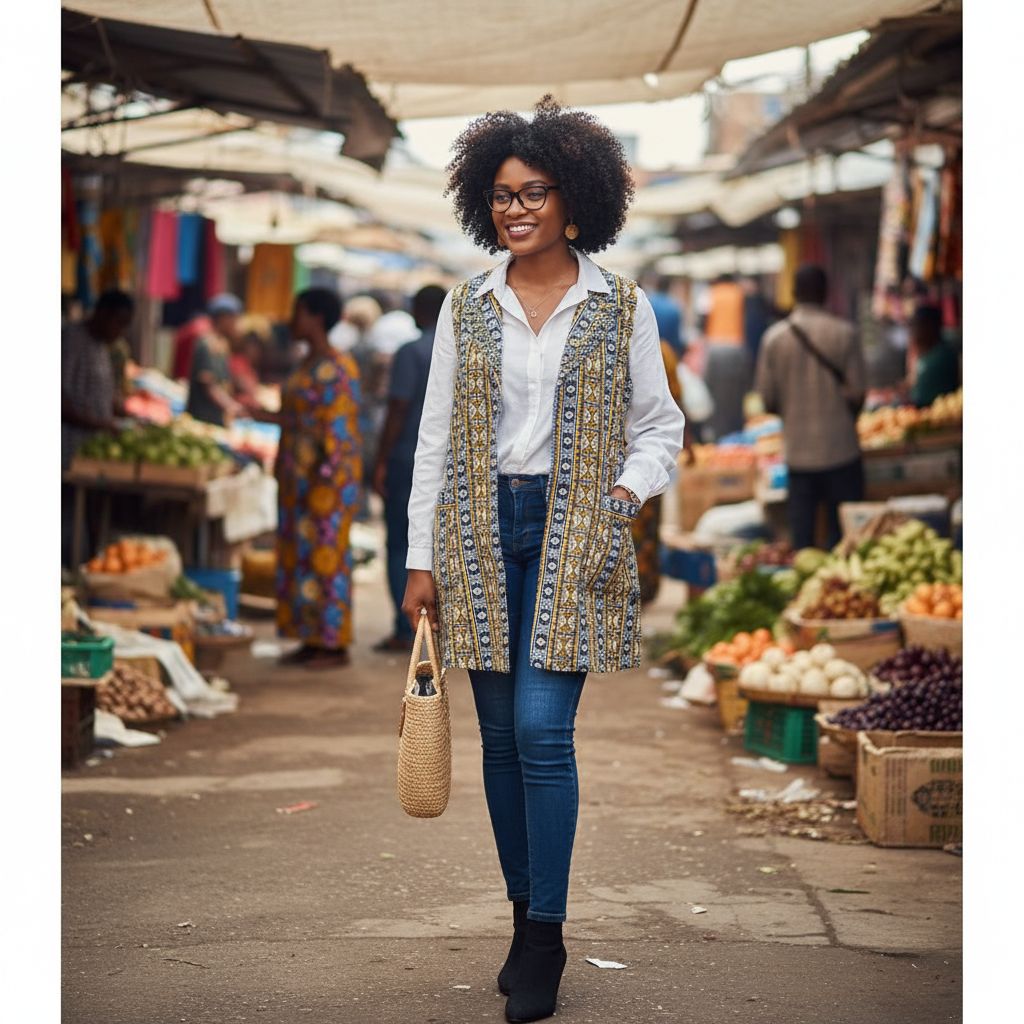 Veste sans manches wax femme chic – Gilet ethnique africain élégant L