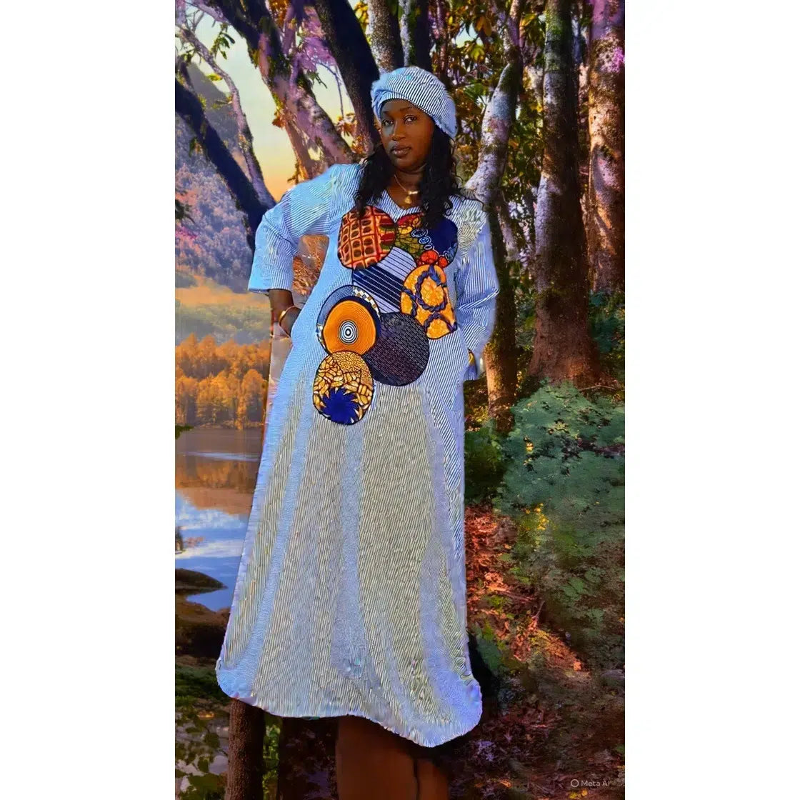 Robe africaine élégante en coton pour une allure moderne