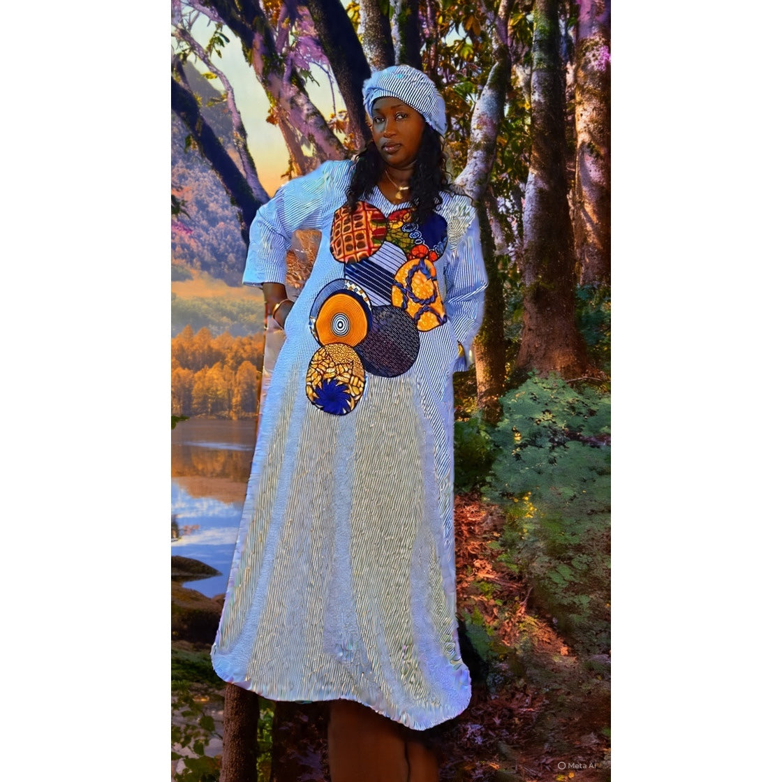 Robe africaine élégante en coton pour une allure moderne