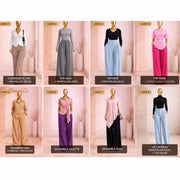 Tenue élégante femme : ensemble pantalon large et chemisier chic, toutes couleurs