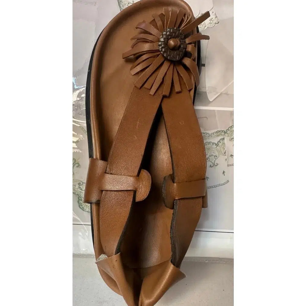 Sandale femme cuir marron artisanale