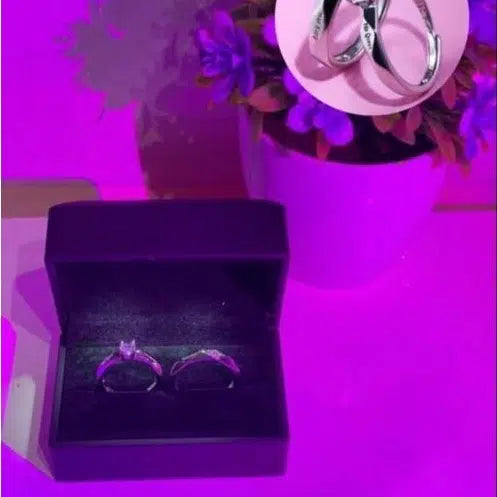 Bagues de couple en argent assorties – Coffret romantique duo élégant