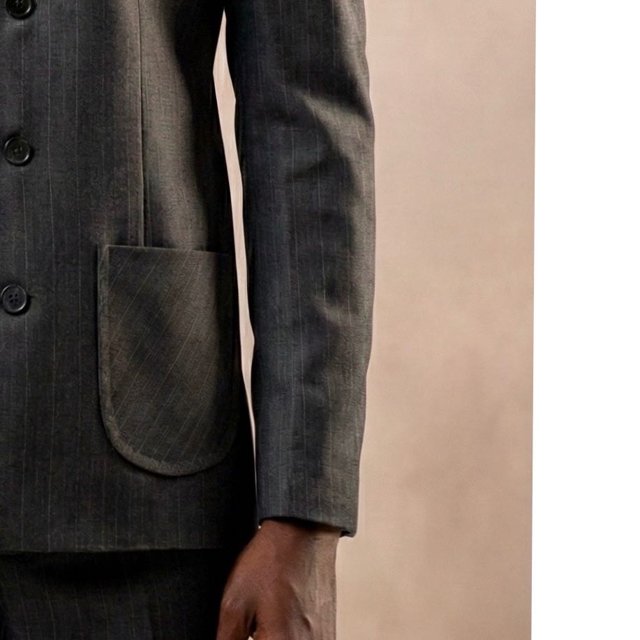 Costume homme moderne gris anthracite col mao ajusté