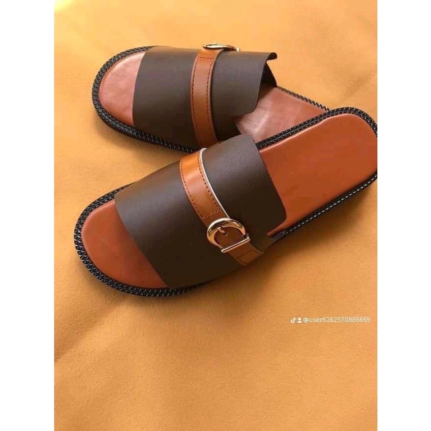 Sandale homme cuir véritable marron élégante et confortable été