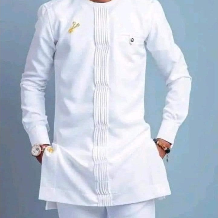 Vetement africain homme chic – Chemise africaine élégante coton brodée