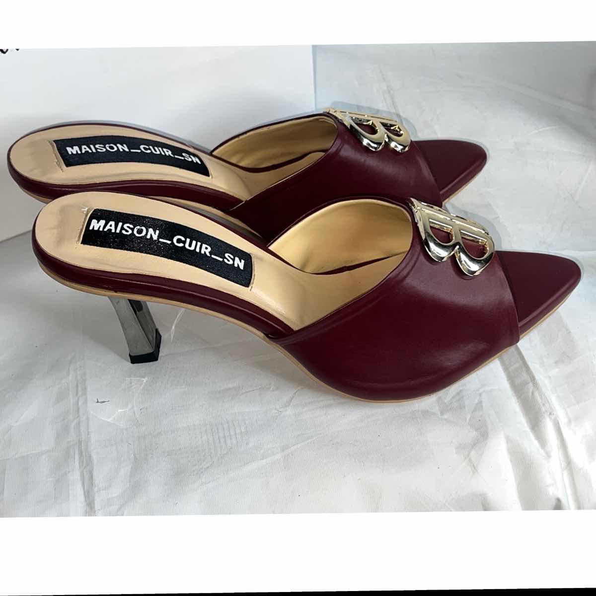Chaussures en cuir femme Maison Cuir SN mules à talon élégantes et chic