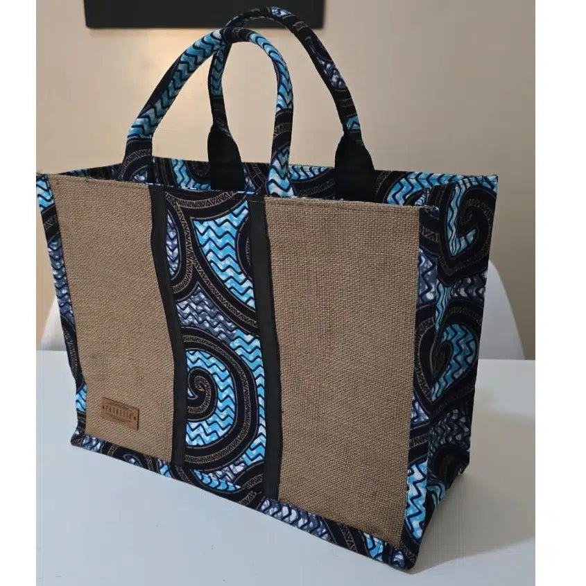 Sac Écologique Chic en Jute et Motifs Africains – Élégance Durable