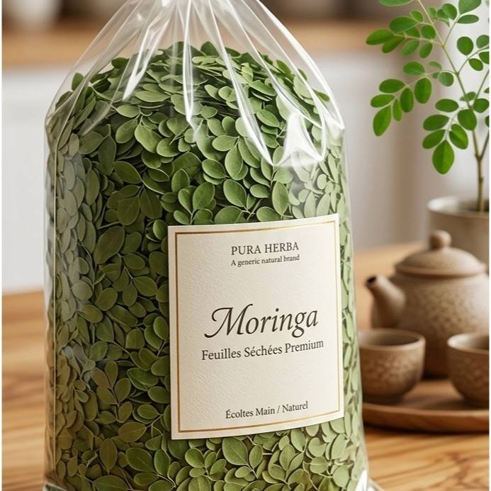Feuilles de moringa bio séchées – Super-aliment infusion detox premium